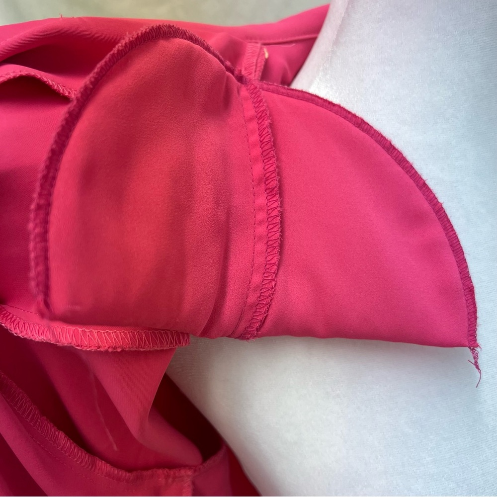Joseph Ribkoff hot pink, lightweight, extra long blazer. - Picture 9 of 11